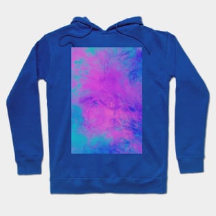 Blue and Pink Retro Marble Splash Abstract Artwork Hoodie
